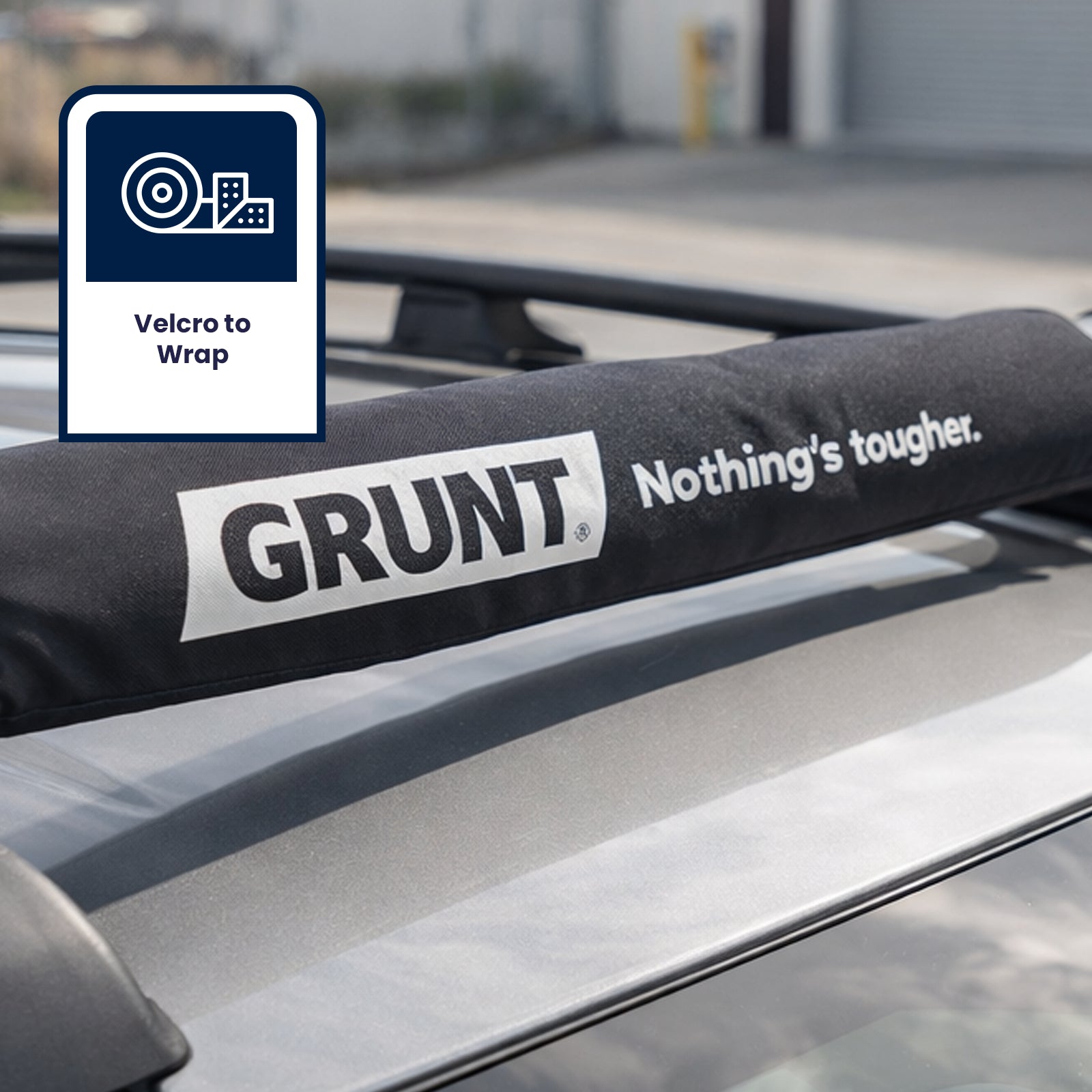 GRUNT 500mm Black Cargo Protector – padded edge protector for tie-down straps over sharp cargo corners. Prevents strap damage and protects cargo surfaces during transport. Available at Bunnings AU and NZ.