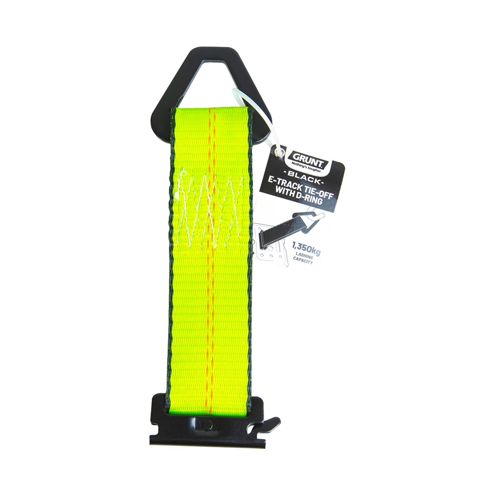 Grunt 50mmX180mm E-Track Tie Off W/D Ring Black