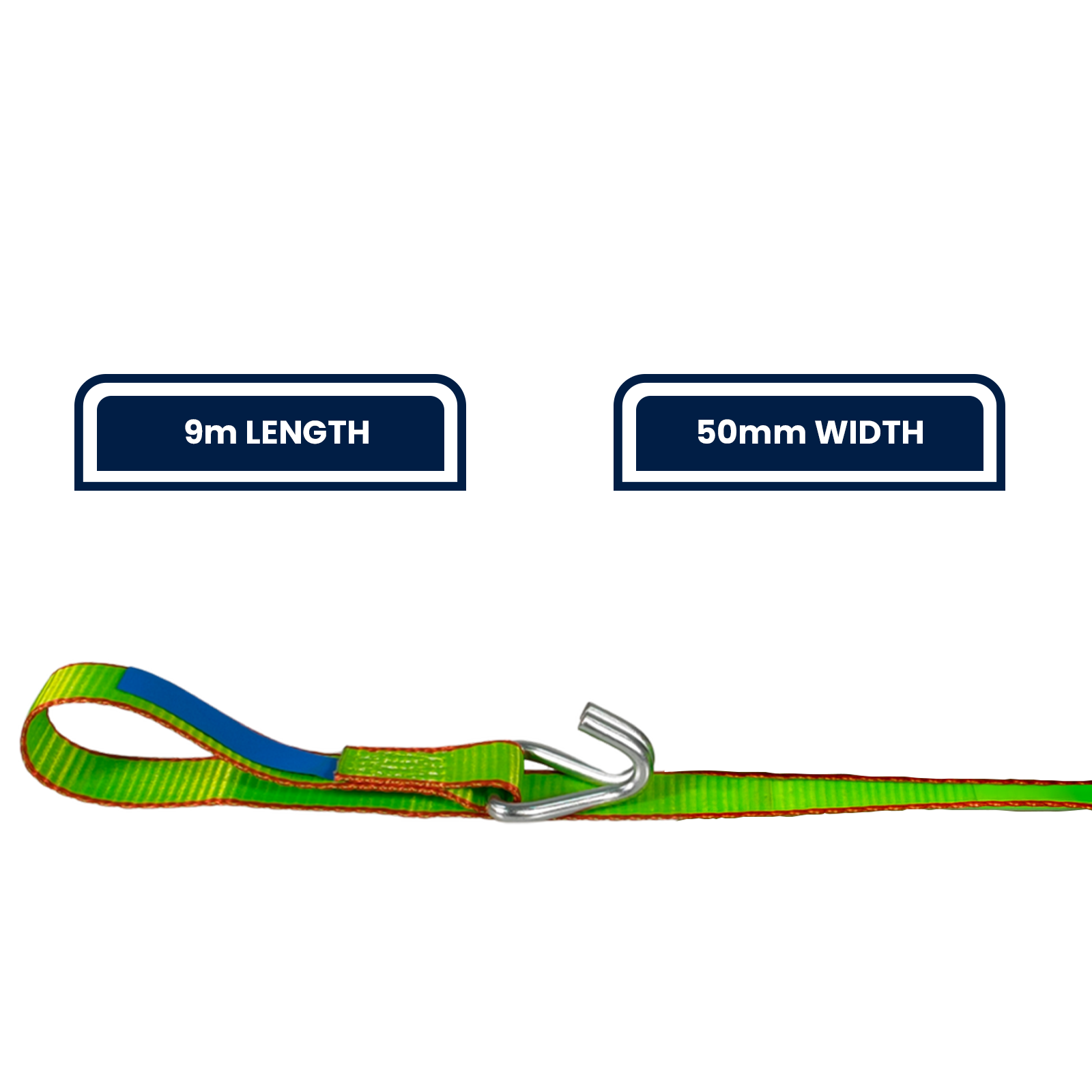 GRUNT Ezi-Load 50mm x 9m Green Heavy Duty Ratchet Tie Down – extra-wide long-reach ratchet strap with Ezi-Load single-hand system for securing heavy cargo and machinery. Available at Bunnings AU and NZ.