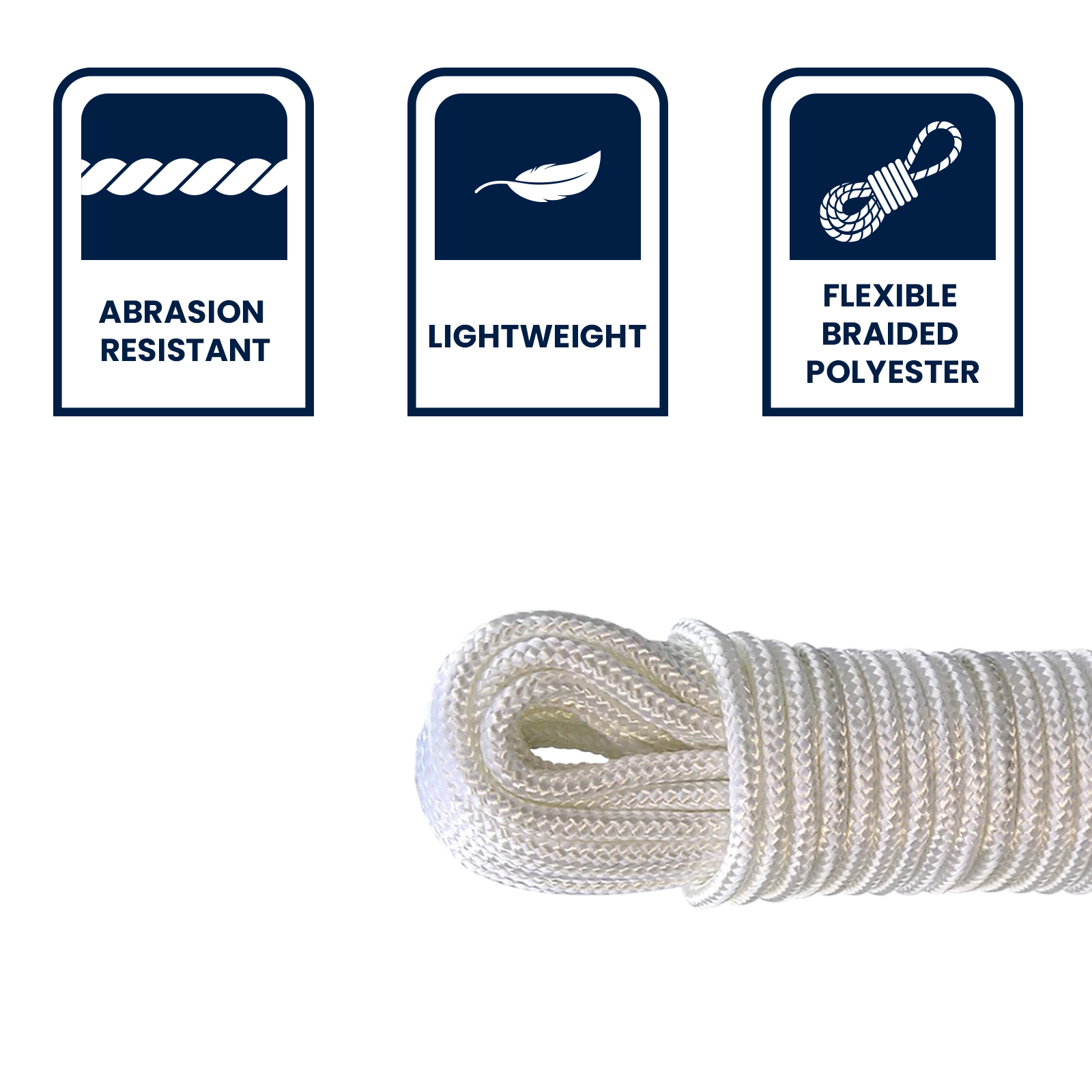 GRUNT 5mm x 20m White Outdoor Blind Cord – heavy-duty replacement cord for outdoor roller blinds, awnings, and external shade systems. UV-resistant and weatherproof. Available at Bunnings AU.