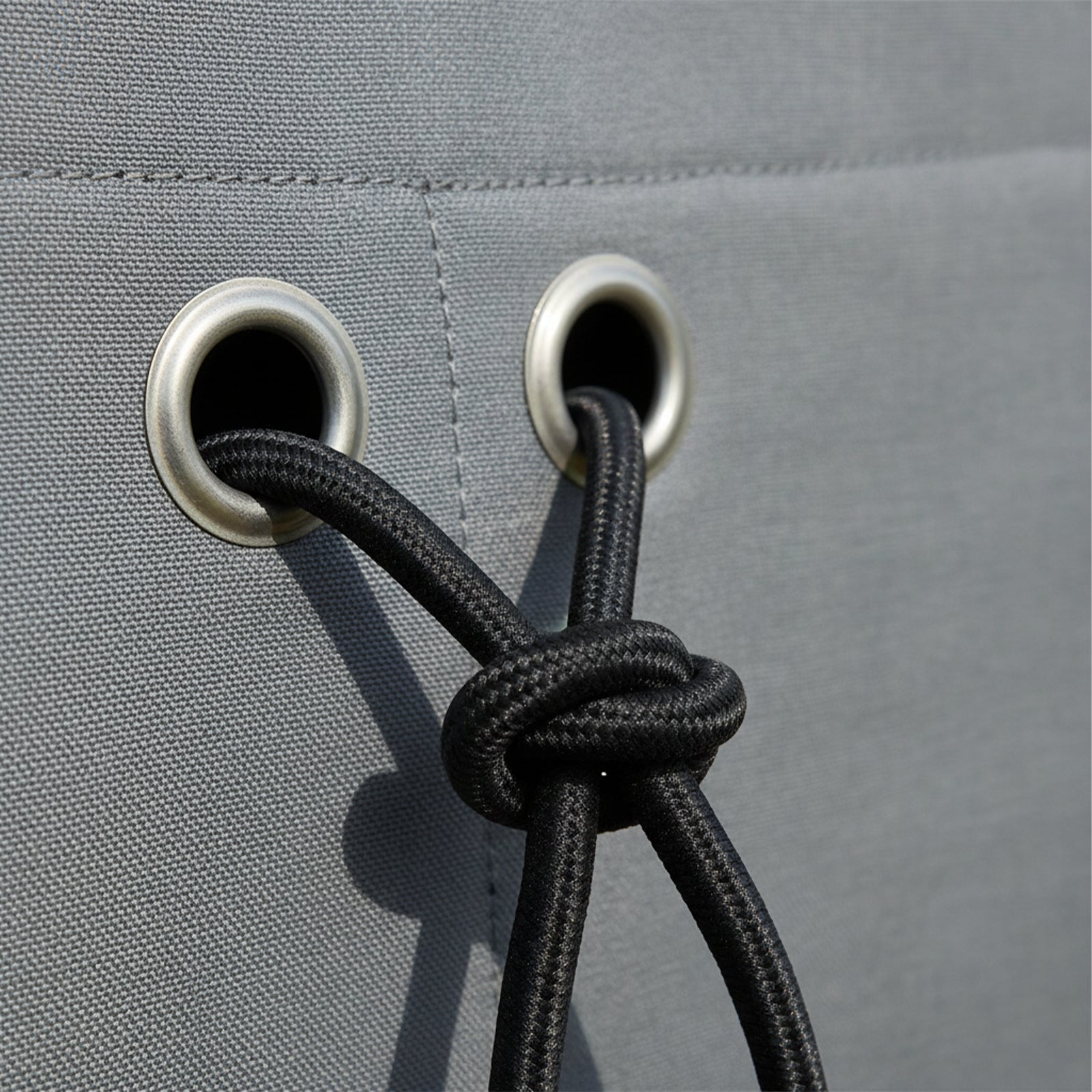 GRUNT 6mm x 20m Black Shock Cord – medium-thick elastic bungee cord for heavy-duty load securing, tarp tie-downs, and marine use. Strong stretch and recovery. Available at Bunnings AU and NZ.