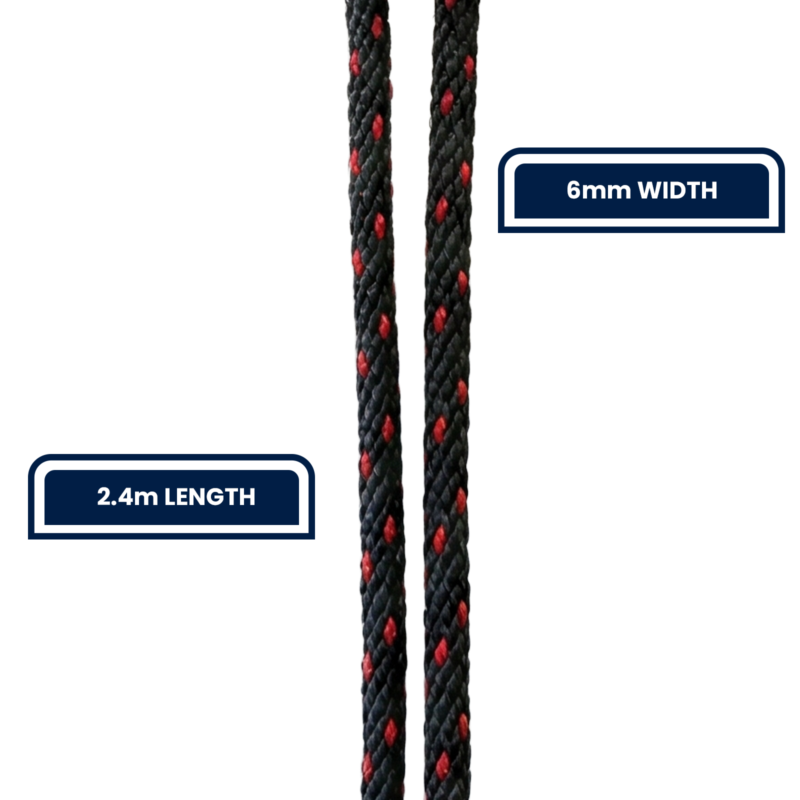 GRUNT 6mm x 240cm Black Rope Ratchet Tie Down – compact rope-style ratchet for securing motorcycles, bikes, and light loads. Easy-to-use ratchet mechanism for quick and secure fastening. Available at Bunnings AU and NZ.
