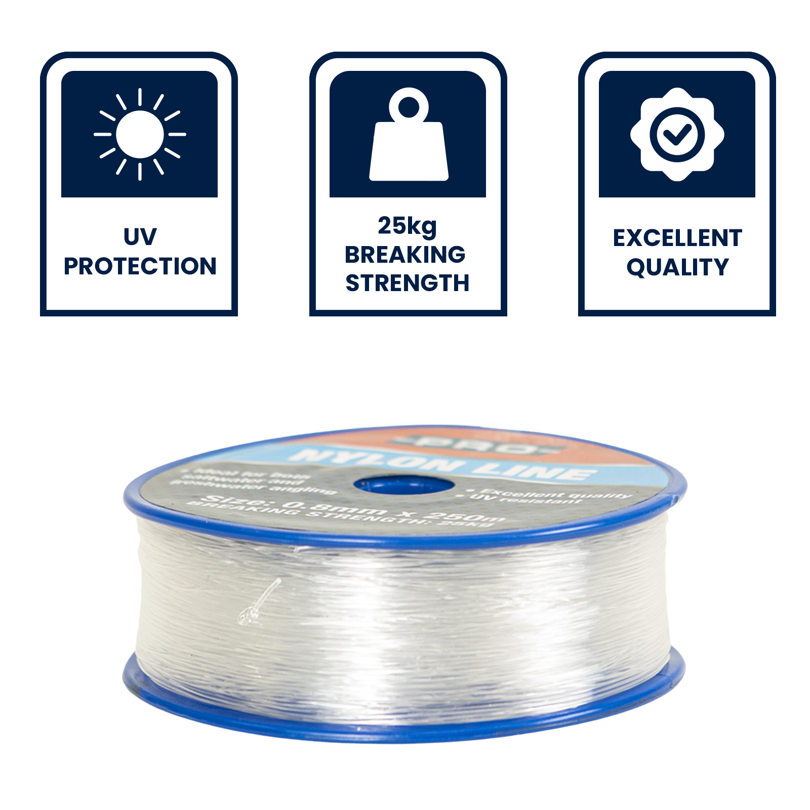 GRUNT Clear Nylon Line – long-run transparent monofilament nylon line for fishing, hanging displays, and craft use. Strong, UV-resistant, and virtually invisible. Available at Bunnings AU and NZ.