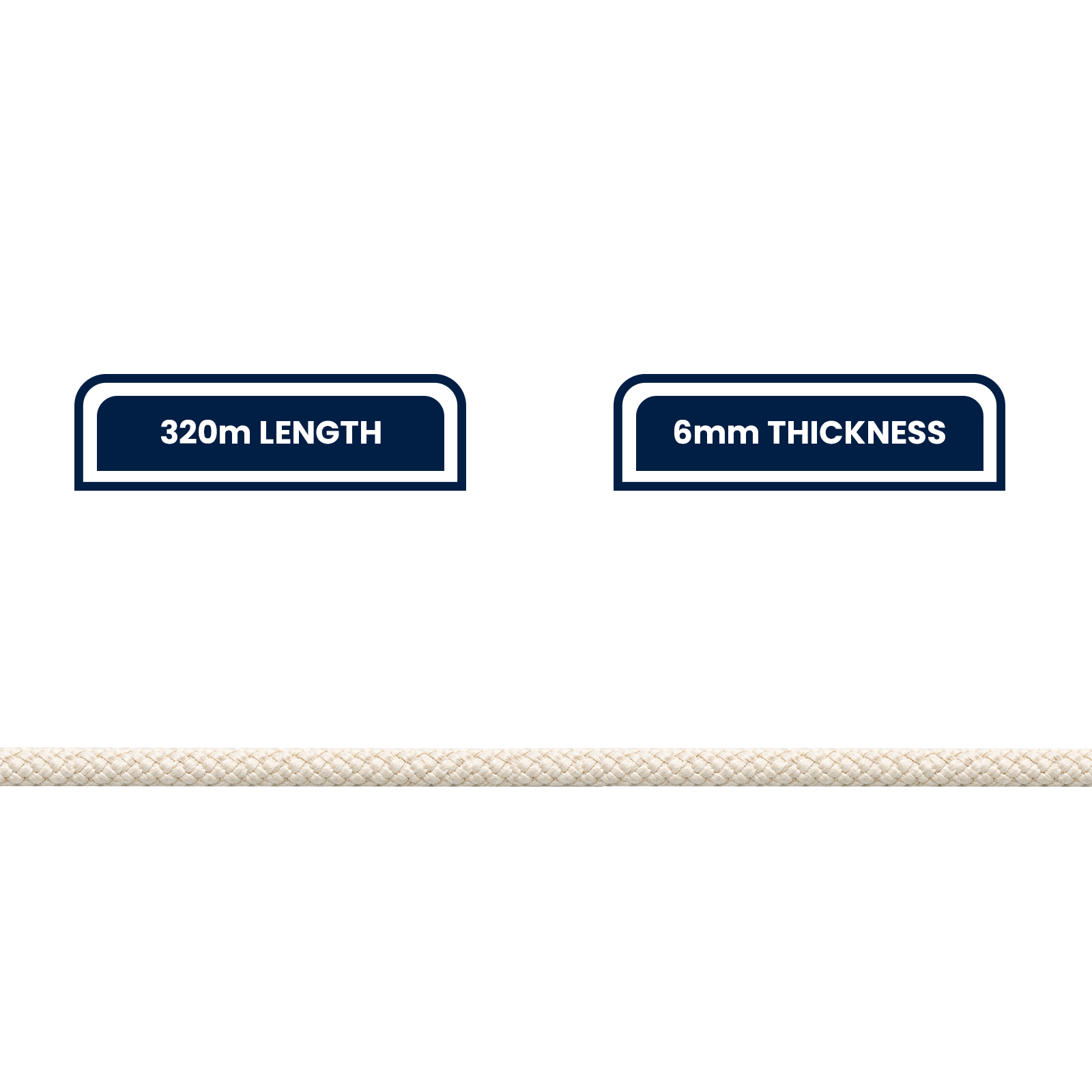 GRUNT 6mm x 320m White Cotton Sash Cord Reel – bulk trade reel of twisted cotton cord for window sash, pulley, and general construction applications. Cost-effective for professional installers. Available at Bunnings AU.