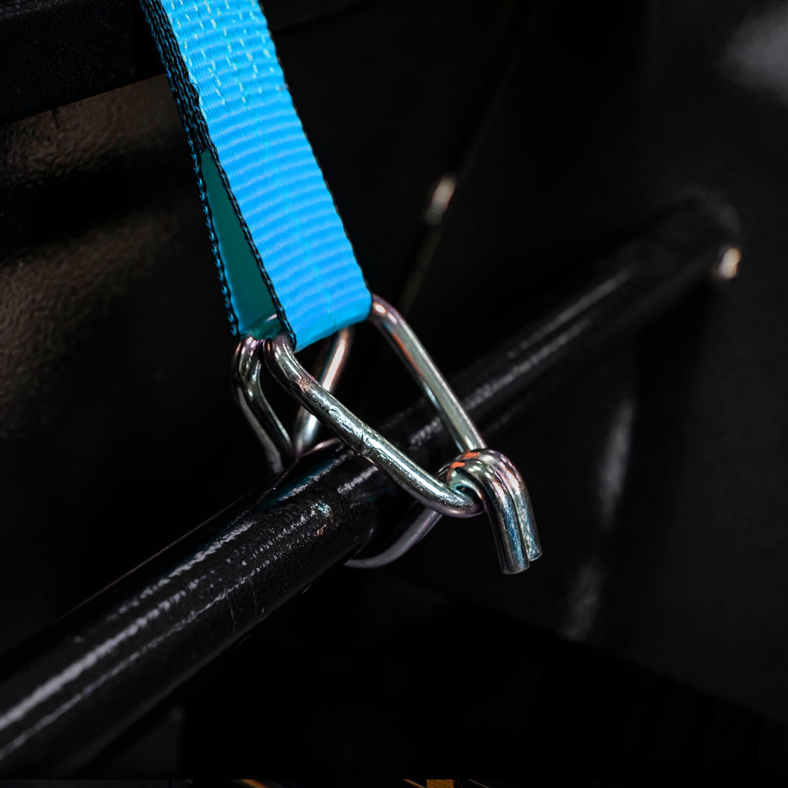 GRUNT 75mm x 10m Blue and Yellow Extreme Heavy Duty Ratchet Tie Down – maximum-strength extra-wide ratchet strap for securing excavators, machinery, and heavy plant. Top-of-range load restraint. Available at Bunnings AU and NZ.