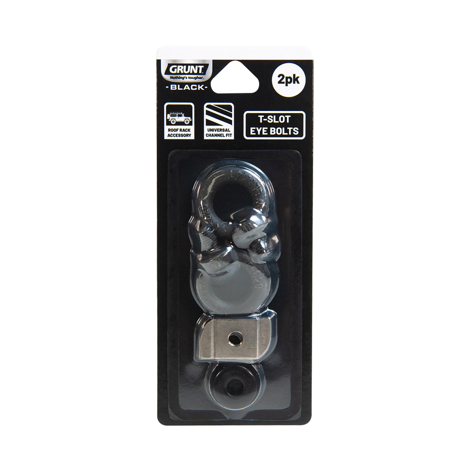 Grunt 78mm Black Universal T Slot Eye Bolts 2 - Pack