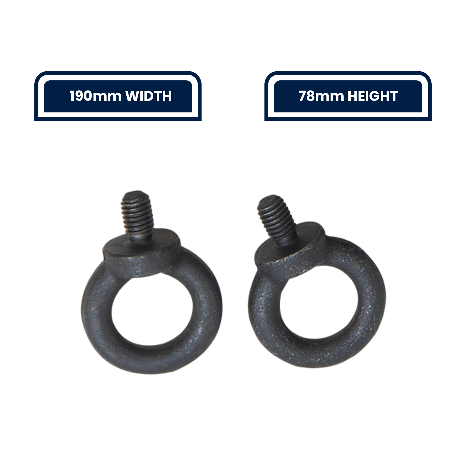 GRUNT 78mm Black Universal T Slot Eye Bolts 2-Pack – heavy-duty T-slot eye bolts for ute tray, roof rack, and cargo rail anchor points. Universal fit for standard T-slot tracks. Available at Bunnings AU and NZ.