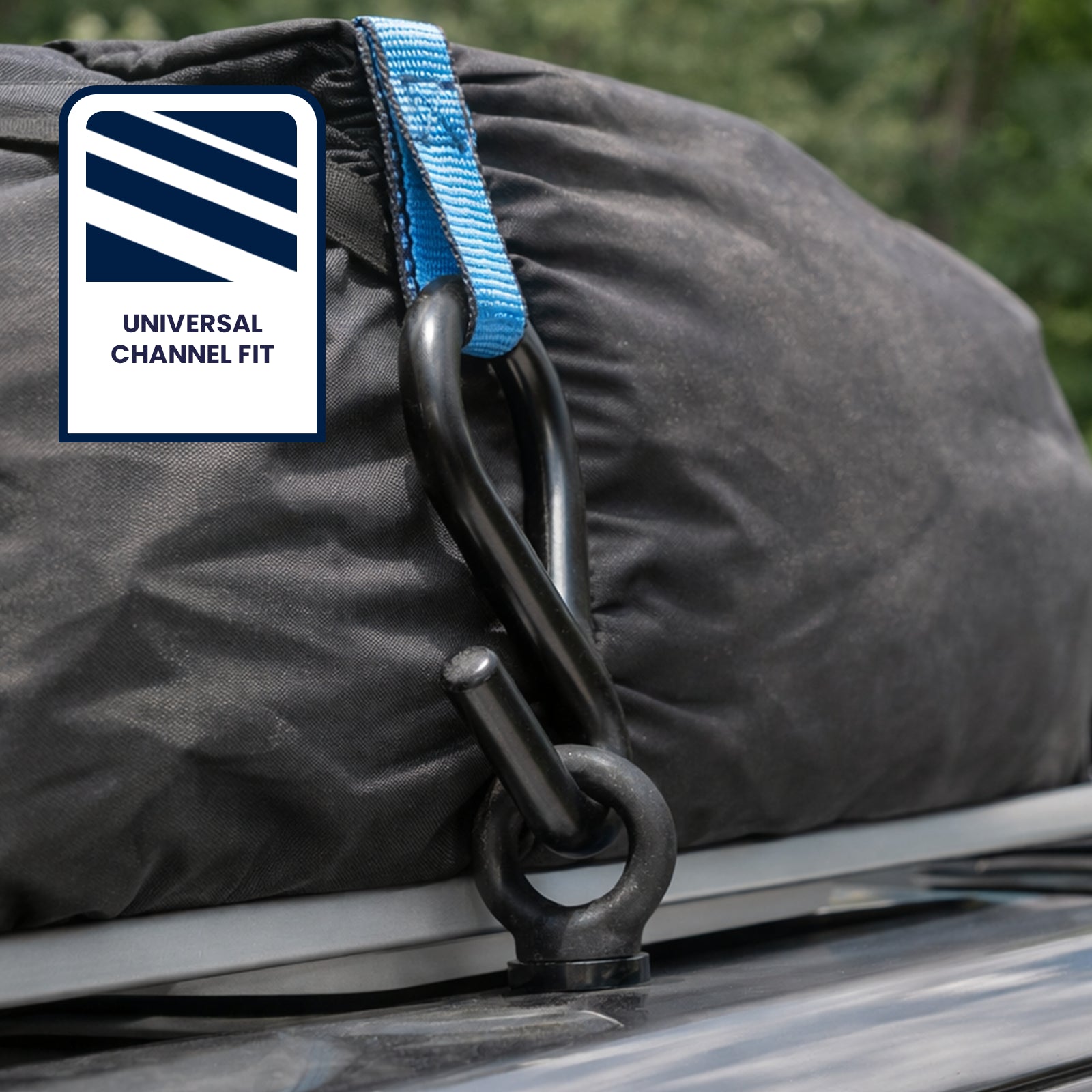 GRUNT 78mm Black Universal T Slot Eye Bolts 2-Pack – heavy-duty T-slot eye bolts for ute tray, roof rack, and cargo rail anchor points. Universal fit for standard T-slot tracks. Available at Bunnings AU and NZ.