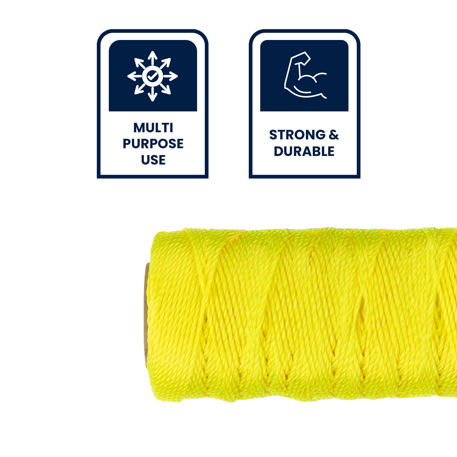 GRUNT 80m Multicolour Universal Polyester Line – long-run versatile polyester string line for builders layout, marking, crafts, and general outdoor use. UV-resistant and colour-coded for easy identification. Available at Bunnings AU and NZ.