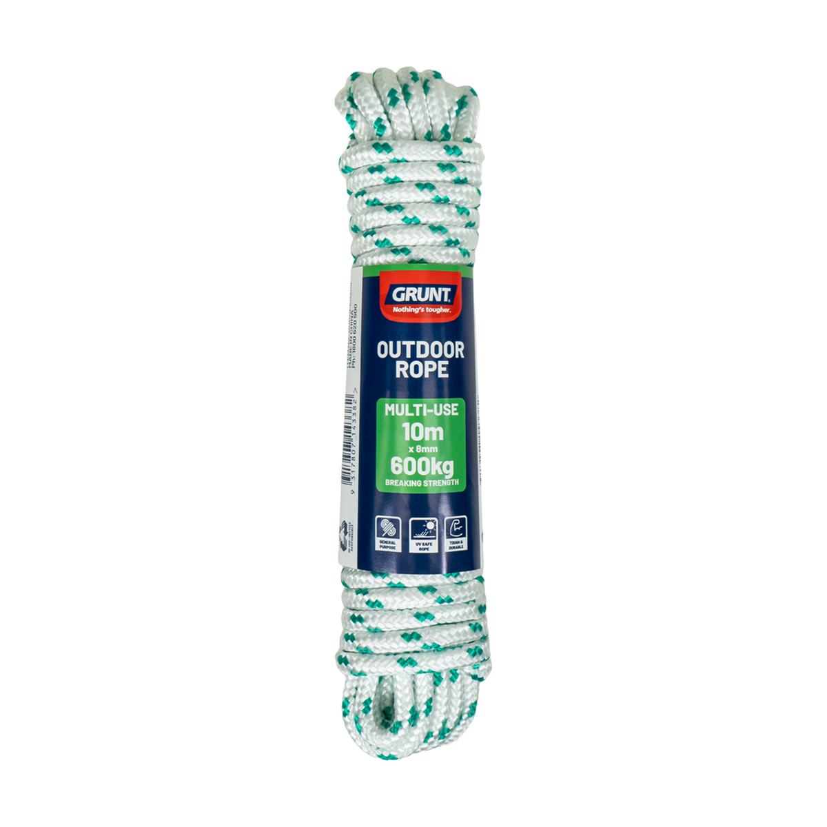 Grunt 8mm x 10m White And Green Outdoor Rope