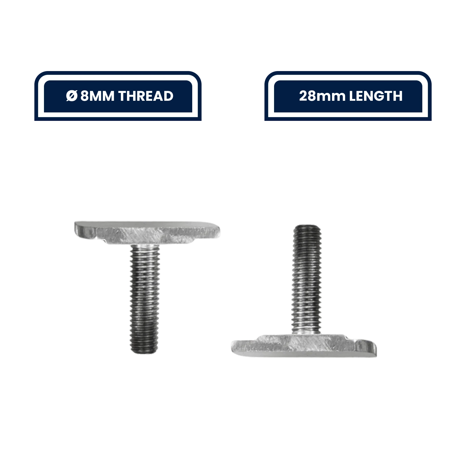 Grunt M8 x 28mm Black T-Slot Drop & Turn Bolt and Nut Set Universal - 4 Pack