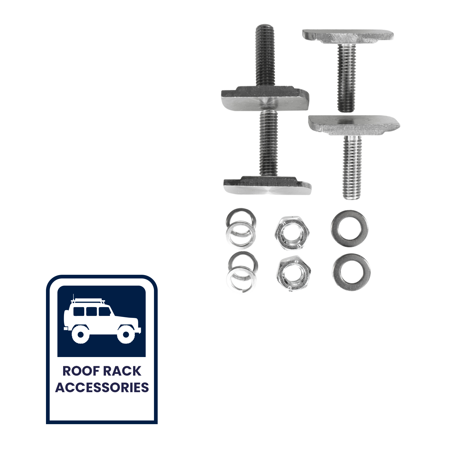 GRUNT M8 x 28mm Black Universal T Slot Drop and Turn Bolt Set 4-Pack – tool-free drop-in T-slot bolts for quickly securing accessories to ute trays and cargo rails. Universal fit for standard T-slot tracks. Available at Bunnings AU and NZ.