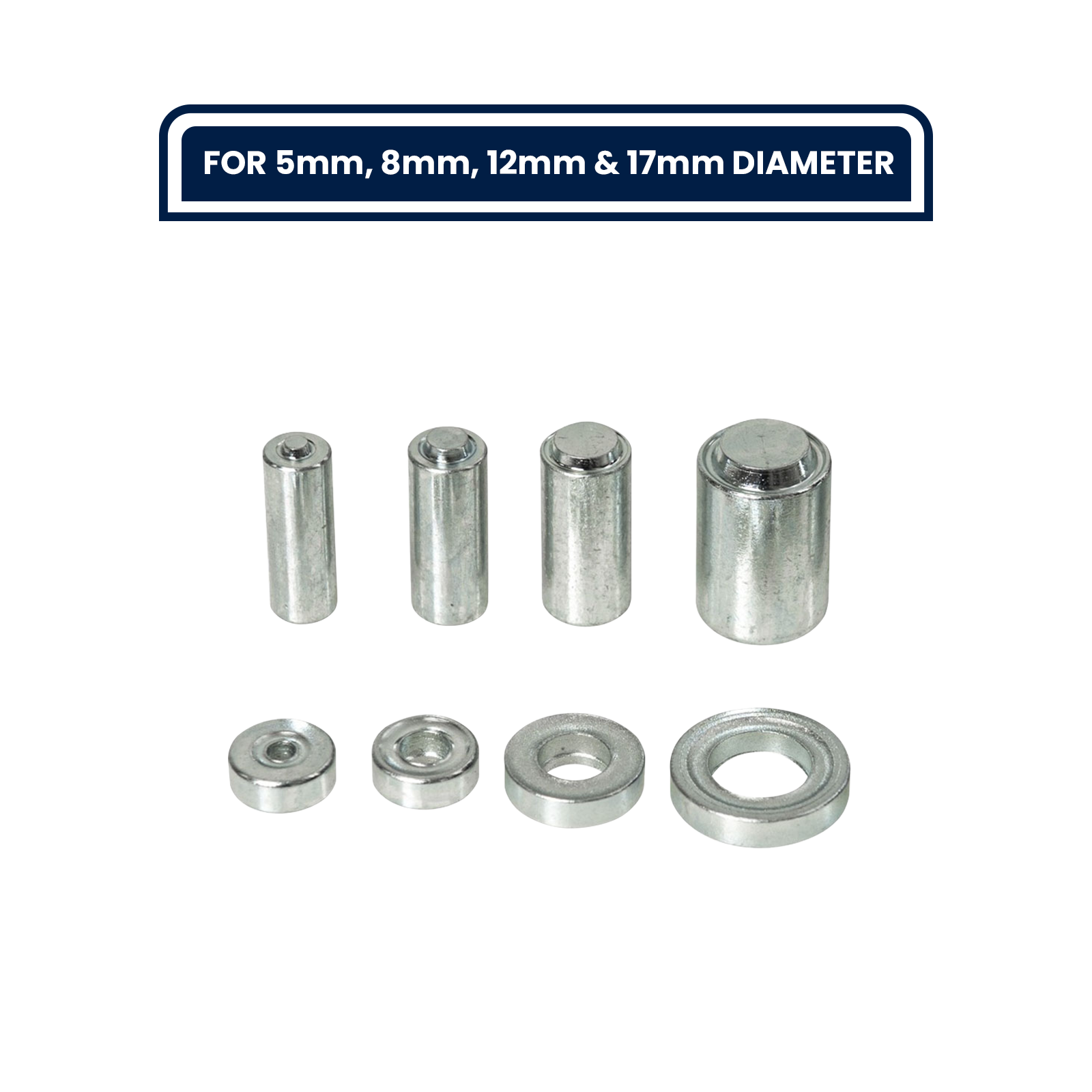 GRUNT Nylon Grommet Punch Tool Kit – complete DIY kit for punching and setting grommets in tarps, webbing, canvas, and fabric. Easy to use for home repairs and crafts. Available at Bunnings AU and NZ.