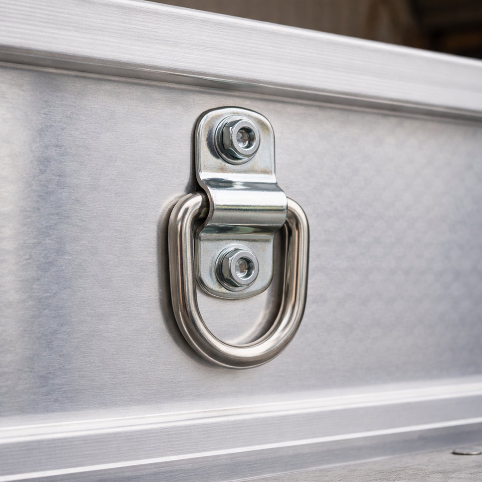 GRUNT Silver Galvanised D Ring Anchor Points 4-Pack – heavy-duty galvanised steel D-ring tie-down anchor points for trailers, utes, and vans. Corrosion-resistant for long-lasting outdoor use. Available at Bunnings AU and NZ.