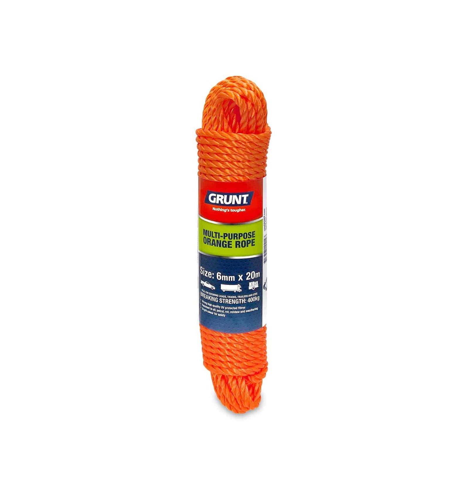 Grunt 6mm x 20m Orange Multi-Purpose Rope – GRUNT