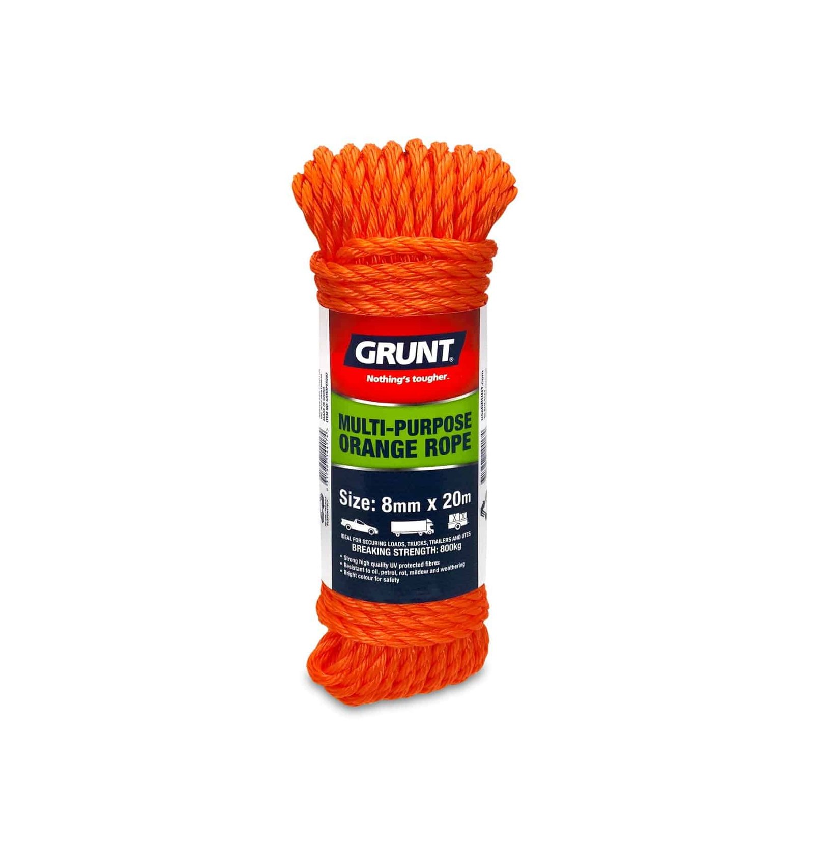 Grunt 8mm x 20m Orange Multi-Purpose Rope – GRUNT